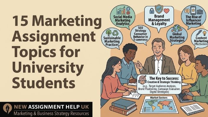 Checklist diagram for choosing the right UK marketing assignment topic